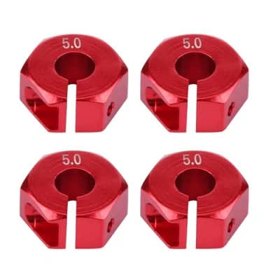 Image of Wheel Hex Hub Adapters, 12mm Universal Adapter for HSP Sakura 1/10 Scale RC Car(5.0MM Red)