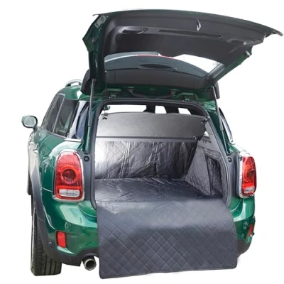 Image of UK Custom Covers QBL648 Tailored Waterproof Quilted Boot Liner Mat Black To Fit Mini Countryman Plugin Hybrid 2017 Onwards
