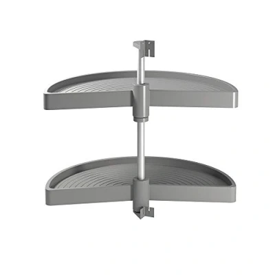 Image of Emuca Set of swivel trays for kitchen corner unit, 1/2 carousel Ø650mm (25,6 inch) 800mm (31,4 blind corner, grey