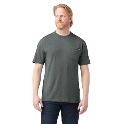 Image of Dickies Men&#039;s Heavyweight Crew Neck Short Sleeve Tee T Shirt, Hunter Green Si, S