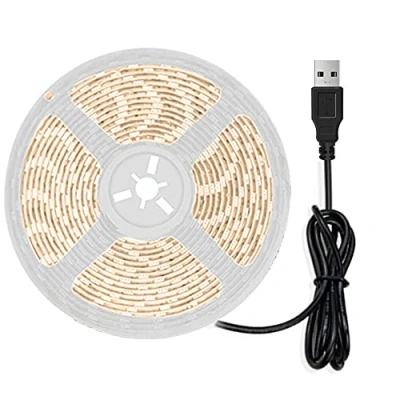 Image of ausuky LED Strip Light Flexible Lamp Diode Tape Set TV Desktop Screen Backlight 5V USB (Warm Light+5m)