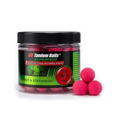 Image of Tandem Baits SuperFeed Fluo Pop Up Halibut &amp; Strawberry, Carp Fishing Ups, Bait, Hookbaits, Accessories for Monster Fish 16mm 70g