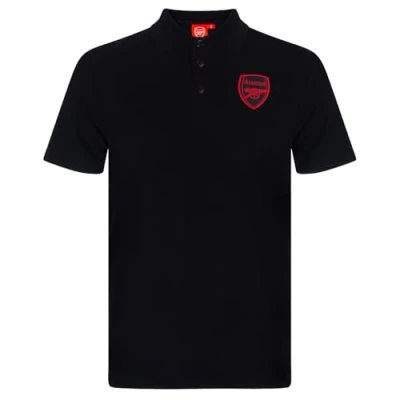 Image of Arsenal FC Official Football Gift Mens Crest Polo Shirt Black XXL