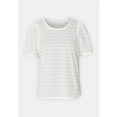 Image of ONLY Women&#039;s Onllea S/S Ruffles Top JRS T Shirt, Cloud Dancer, S