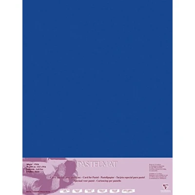 Image of Clairefontaine Ref 96161C Pastelmat Card Sheets (Pack of 5 Sheets) 360gsm 70 x 100cm Dark Blue Colour Specially Formulated For Use With Pastels