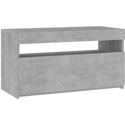 Image of vidaXL TV Cabinet with LED Lights Concrete Grey 75x35x40 cm