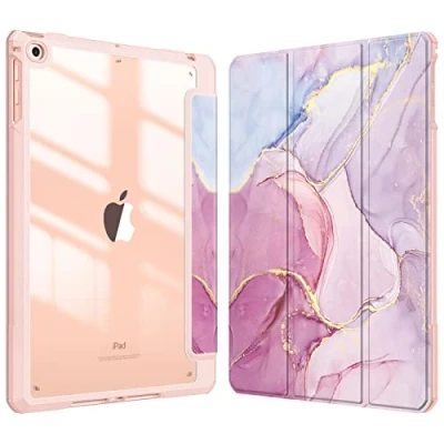 Image of FINTIE Hybrid Case Compatible with iPad 6th Generation (2018) / 5th (2017) Air 2 1 9.7 inch Shockproof Hard Shell Clear Cover w/Pencil Holder, Glittering Marble
