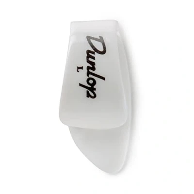 Image of Dunlop 9013R White Plastic Thumbpicks, Left Handed, Large, 12/Bag