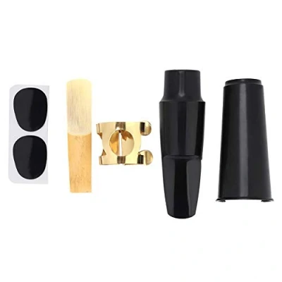 Image of 5 IN 1 Alto Sax Saxophone Kit, ABS Mouthpiece with Cap Metal Buckle Reed Pads