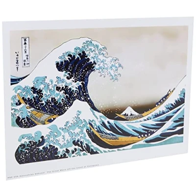 Image of onthewall Hokusai The Great Wave off Kanagawa Japanese Poster Art Print 40x30cm (PDP 059) White, 30 x 40 cm, PDP059d