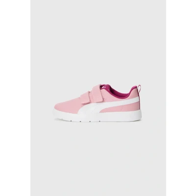 Image of Puma Courtflex V3 Unisex Road running shoes for kids, Size: 2.5, Poised pink/white/berry