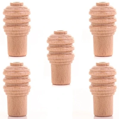 Image of White Hinge 5x Ridged Wooden Roman Blind Cord Pulls