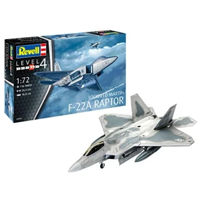 Image of Revell 03858 Lockheed Martin F 22A Raptor 1:72 Scale Unbuilt/Unpainted Plastic Model Kit