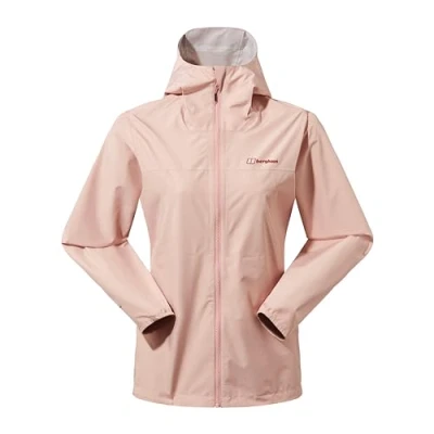 Image of Berghaus Women&#039;s Deluge Pro 3.0 Shell Rain Jacket Durable Breathable Coat, Cavern Pink, 14