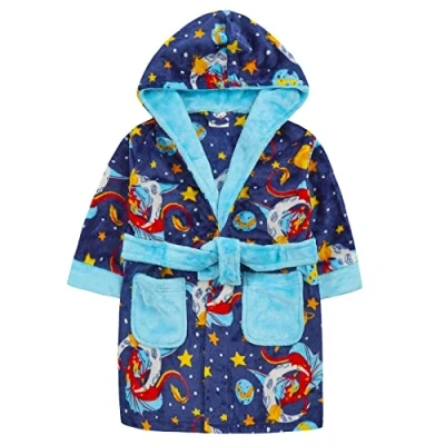 Image of Undercover Kids Space Dragon Dressing Gown 18C653 Navy 4 5 Years