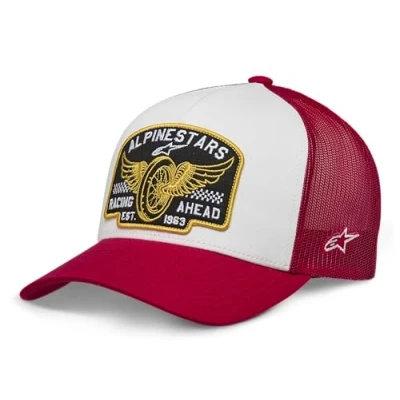 Image of Alpinestars Men&#039;s Heritage Trucker Hat Baseball Cap, White/red, One Size