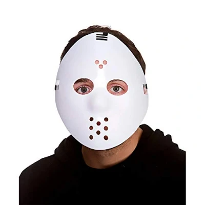 Image of Wicked Costumes Adult White Horror Hockey Mask Fancy Dress Accessory