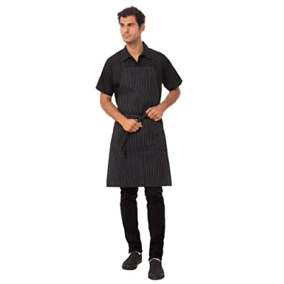 Image of Chef Works Adjustable Bib Apron, Pinstripe, One Size