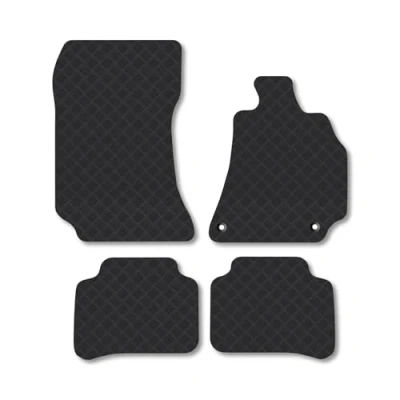 Image of Rubber Car Mats Compatible with Mercedes Cls (2011 2018) [C218] Tailored Fit Floor Set Accessory Black Custom 4 Pieces Clips Anti Slip Backing, Heavy Duty &amp; Waterproof