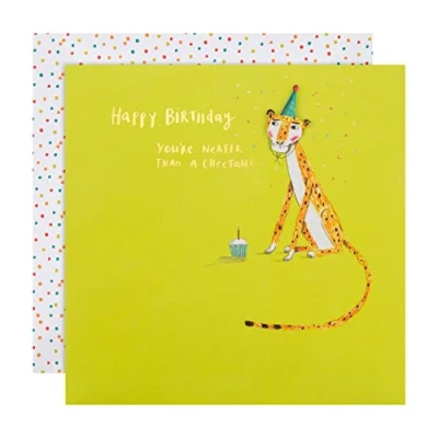 Image of Hallmark Birthday Card Contemporary Illustrated Cheetah Design