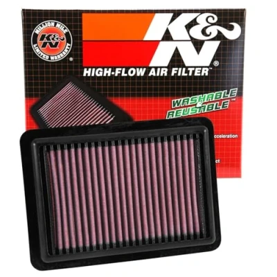 Image of K&amp;N Engine Air Filter: High Performance, Premium, Washable, Panel 2014 2019 (Fit, HR V, Jazz, Vezel), 33 5027