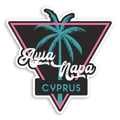 Image of 2 x 10cm Ayia Napa Cyprus Vinyl Stickers Party Travel Luggage Sticker #30773 (10cm Wide)