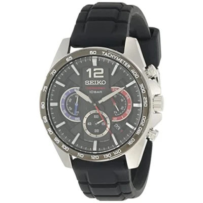 Image of Seiko Mens Analogue Quartz Watch with Silicone Strap SSB347P1