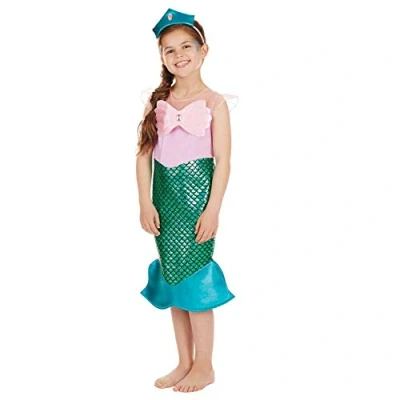 Image of Fun Shack Mermaid Dress Up for Girls Animal Sea Princess Character Fancy Halloween Costumes Kids Large Pink