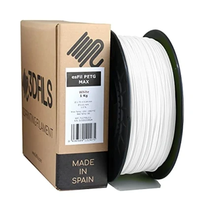 Image of 3DFILS White PETG Filament for 3D Printing (1.75 mm / 1 kg, White)