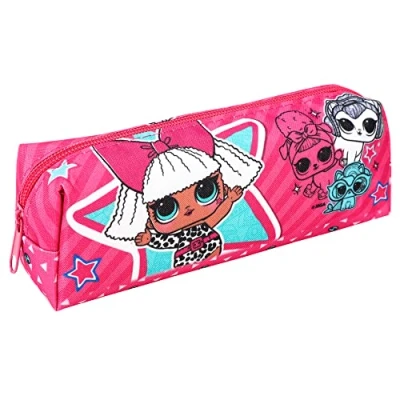 Image of LOL Surprise Children&#039;s Character Square Rectangular Barrel Zipped Pencil Case
