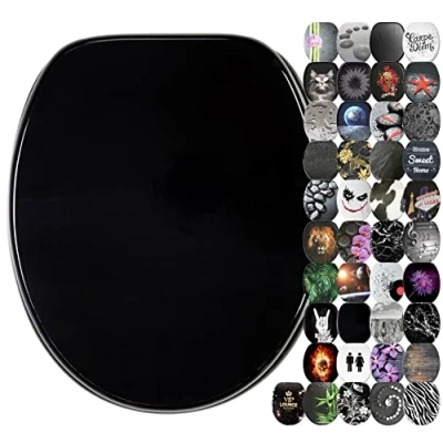 Image of Sanilo Soft Close Toilet Seat, Wide Choice of Black Seats, Stable Hinges, Easy to Mount (Black)