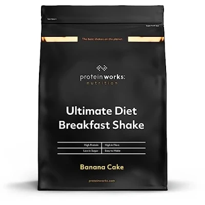 Image of Protein Works Ultimate Diet Breakfast Shake, Low Calorie High Protein, Sugar Breakfast, 18 Servings, Banana Smooth, 1kg