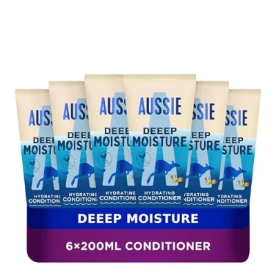 Image of Aussie Deeep Moisture Vegan Hair Conditioner For Very Dry, Thick and Curly With Avocado Oil, Jojoba Oil Macadamia Nut 6 units x 200 ml