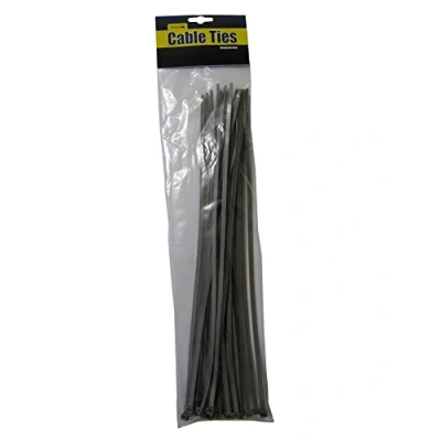 Image of 36x Simply Pack of 25 Silver 370mmX4.8mm Cable Ties SCT17/SILVER