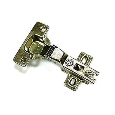 Image of Merriway BH05995 (2 Pcs) Slide On Kitchen Cabinet Wardrobe Hinges, Cruciform Plate Zinc Plated, Half Overlay 35mm 95 Degree Pack of 2 Pieces