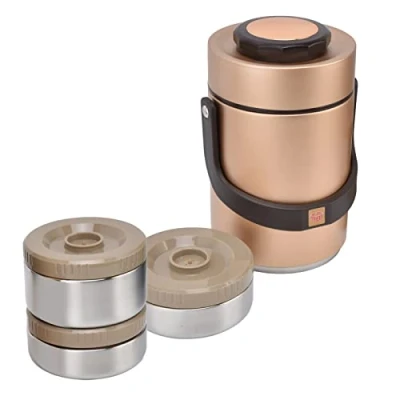 Image of High Capacity 2000ml Stainless Steel Lunch Box, Vacuum Insulated, Portable Design with Three Compartments, Ideal for Travel and Work (ZJchaor1soqw4nu8 13)