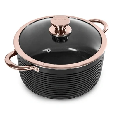 Image of Tower Linear Rose Gold 24cm Casserole