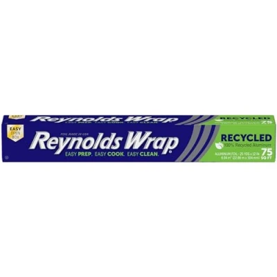 Image of Reynolds F28208 Recycled Aluminium Foil , 100 Percent Kitchen Pack of 1 Roll, 304mm x 22.86m