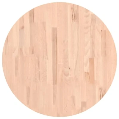 Image of vidaXL Round Solid Beech Wooden Table Top Ideal for Coffee Table, Durable Natural Wood, Easy to Clean Surface