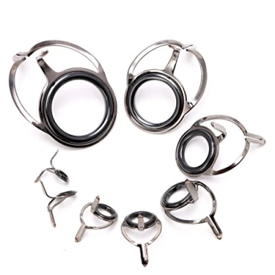 Image of WOWOWO 8Pcs 6# 30# Stainless Steel Eye Rings Fishing Rod Guides Tips Line Repair Kit