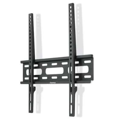 Image of Hama Fixed TV Wall Mount for 10 Year Guarantee (Extra Flat Mount, 40 kg Max, Robust, LCD/LED/OLED/Plasma Screens from 81 cm to 191 (32 75 &quot;), VESA Max 400 x 400) Black