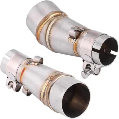 Image of KSTE Exhaust Pipe Adapter, Motorcycle Slip On Middle Link Adapter Connector Compatible with Kawasaki Z250 Ninja 250 13 16