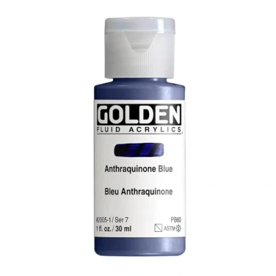 Image of Pro Art Golden Fluid Acrylic Paint 1 oz Anthraquinone Blue