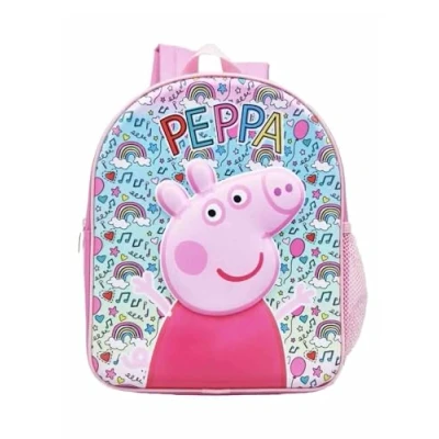 Image of Peppa Pig Offically Licensed Deluxe Backpack School Zipper Closure Bag Preschool Holiday Travel Gift