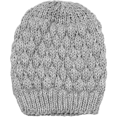 Image of styleBREAKER Ladies Knitted Beanie Hat with Bubble Pattern, Plain Winter, Raspberry Pattern 04024193, Colour:Light Grey