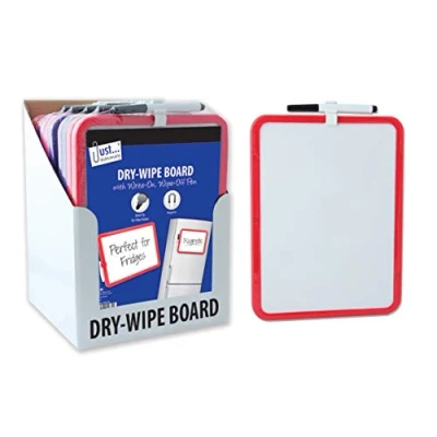 Image of Just Stationery A4 Magnetic Dry Wipe Board Assorted Colours