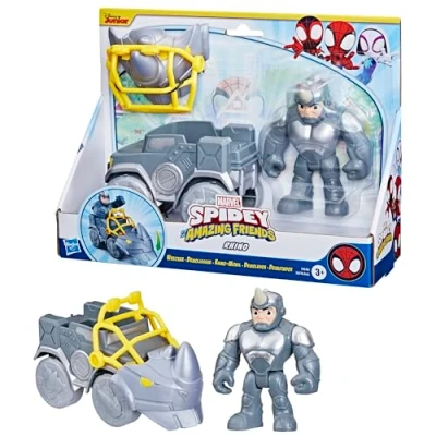 Image of Spidey and his Amazing Friends Marvel Rhino Wrecker Toy Set