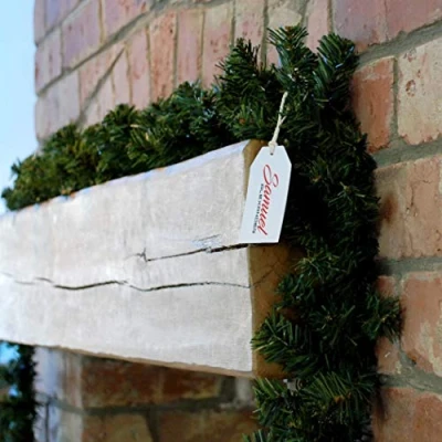 Image of Samuel ALEXANDER 2.7m (9ft) x 20cm Pine christmas Garland Plain Green garlands for home Decoration Xmas Staircase, Fireplaces and Wedding Decor