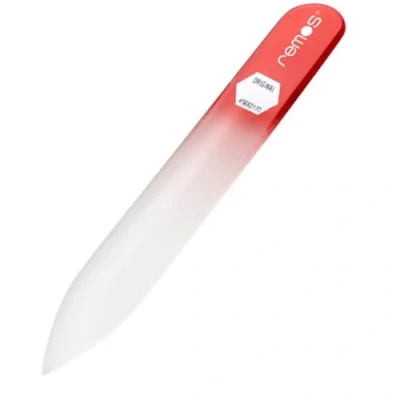 Image of REMOS Nail File Genuine Tempered Glass with Double Sided Grinding Surface 8cm (Red)