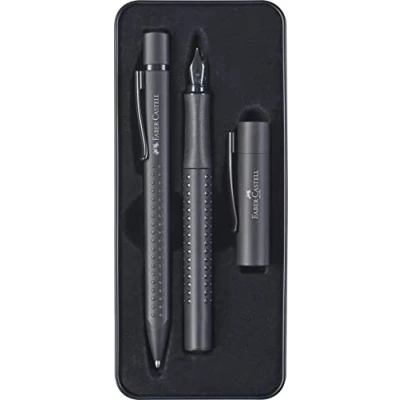 Image of Faber Castell Grip Edition Fountain Pen and Ballpoint Set All Black